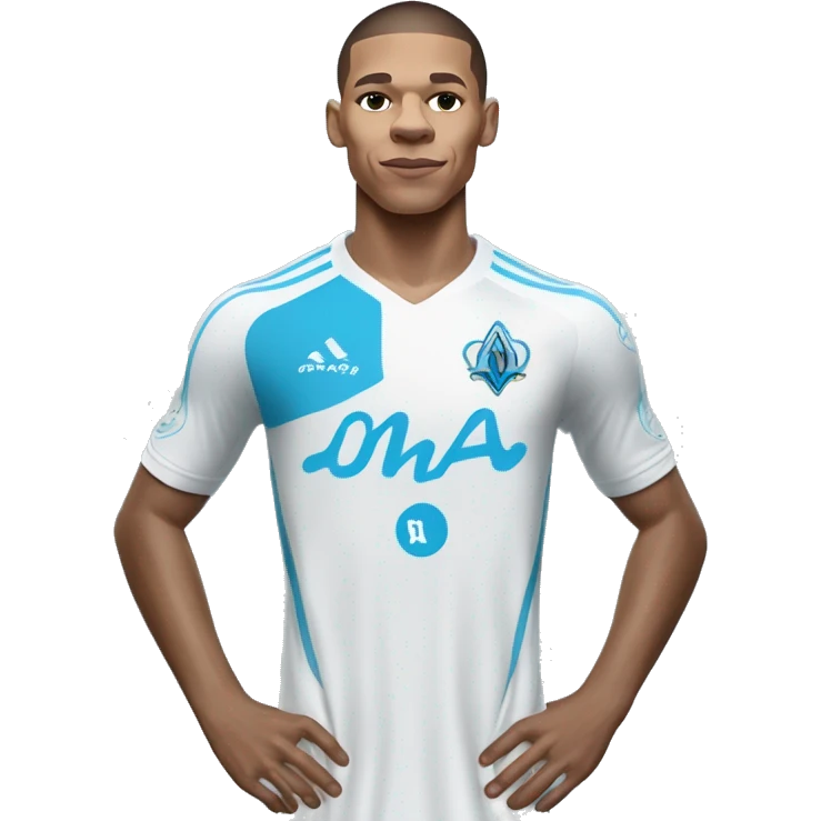 Kilian Mbappé avec un maillot de L’Olympique de Marseille  emoji