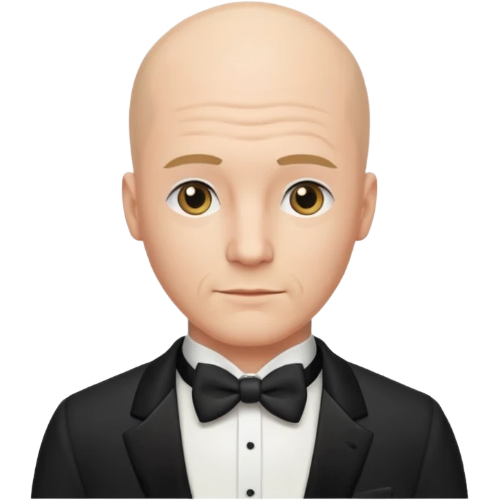 Bald guy with mullet in tuxedo emoji