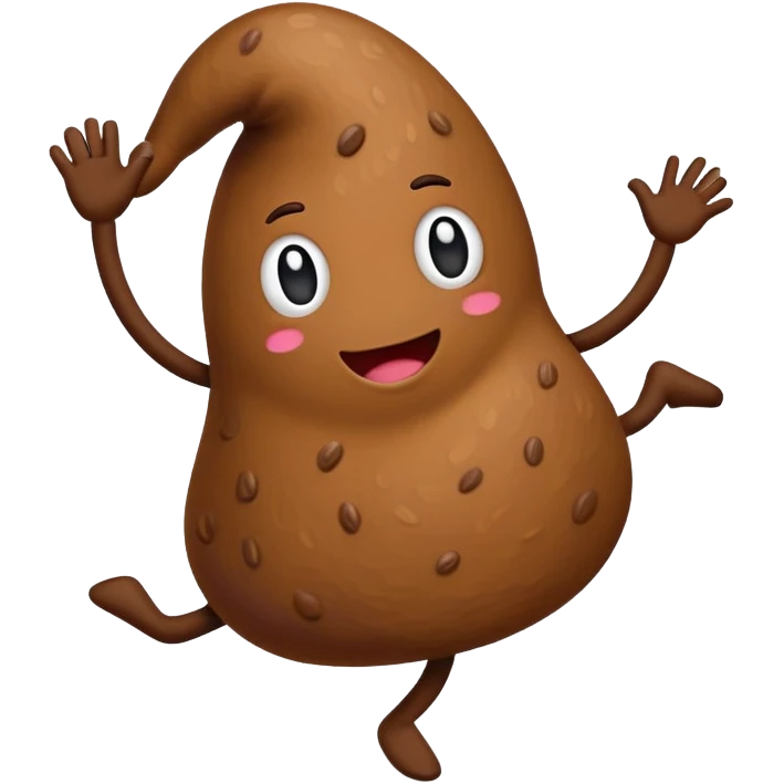 silly poop doing a little dance emoji