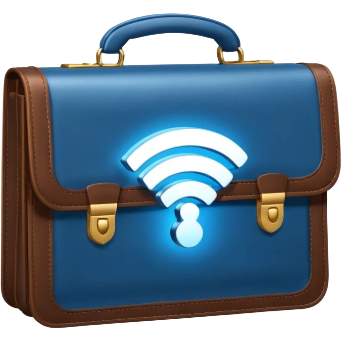 open wifi icon money filled briefcase emoji