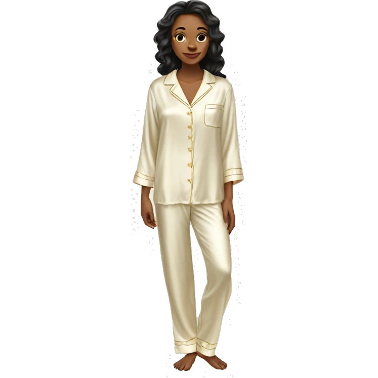 Cream silk pyjama set emoji