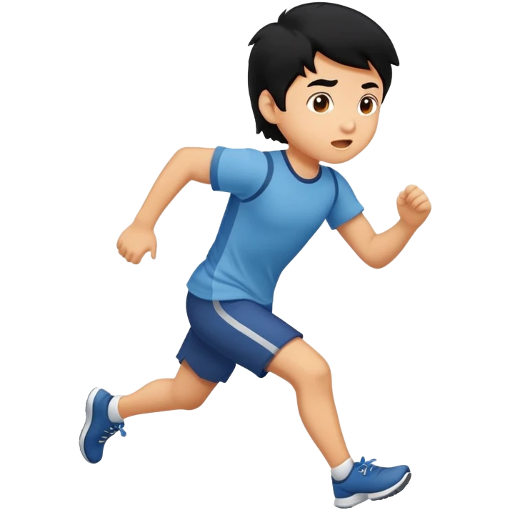 kid with black hair running emoji