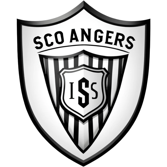 Football club SCO Angers logo, black and white striped shield with 1919 year, sports team emblem emoji