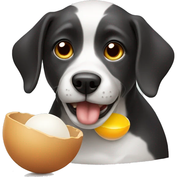dog eating eggs emoji