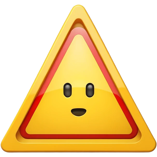 yellow warning triangle with warning symbol emoji