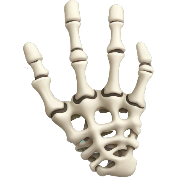 Skeleton hand rock on emoji