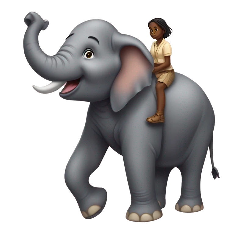 👩‍🦯         🐘       the girl riding the elephant  emoji