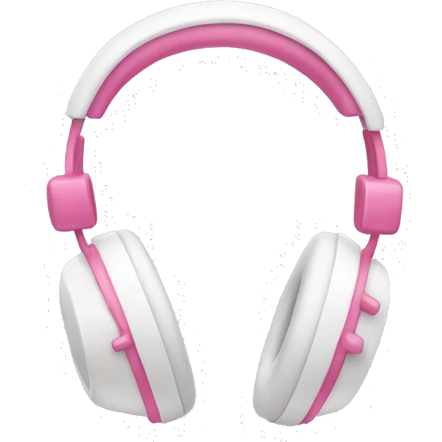 White headphones with pink bows emoji