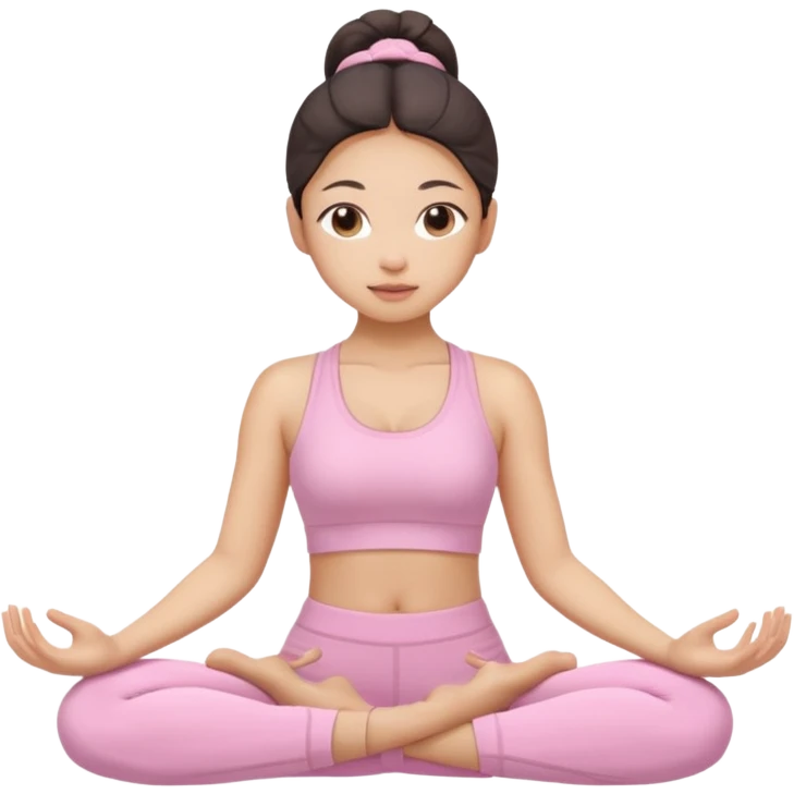 asian yoga girl light pink clothes  emoji