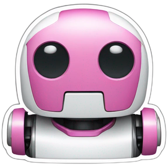 pink and white robot face sticker emoji