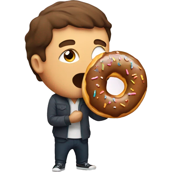 him eating a donut emoji