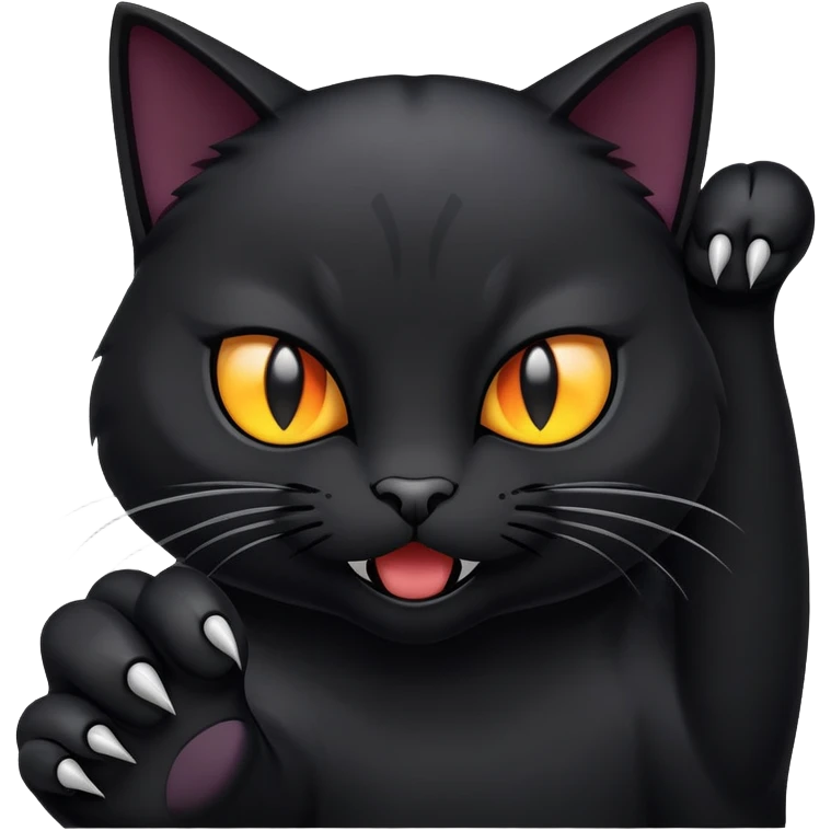 Evil cat with claws emoji