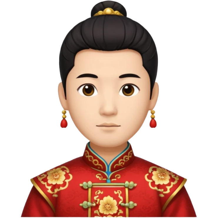 manchu hairstyle on chineese man emoji