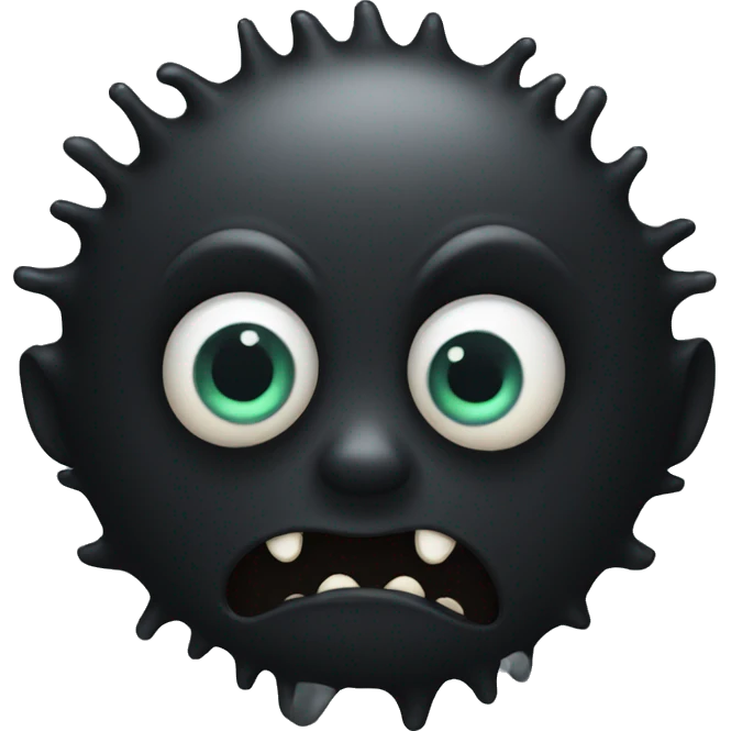 a black creature with 13 eyes emoji