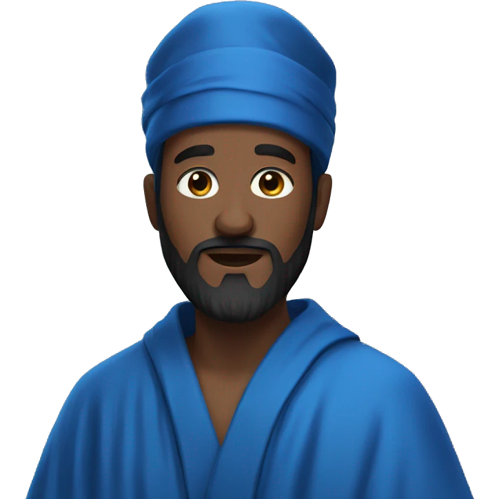 Black bearded man in blue robe  emoji