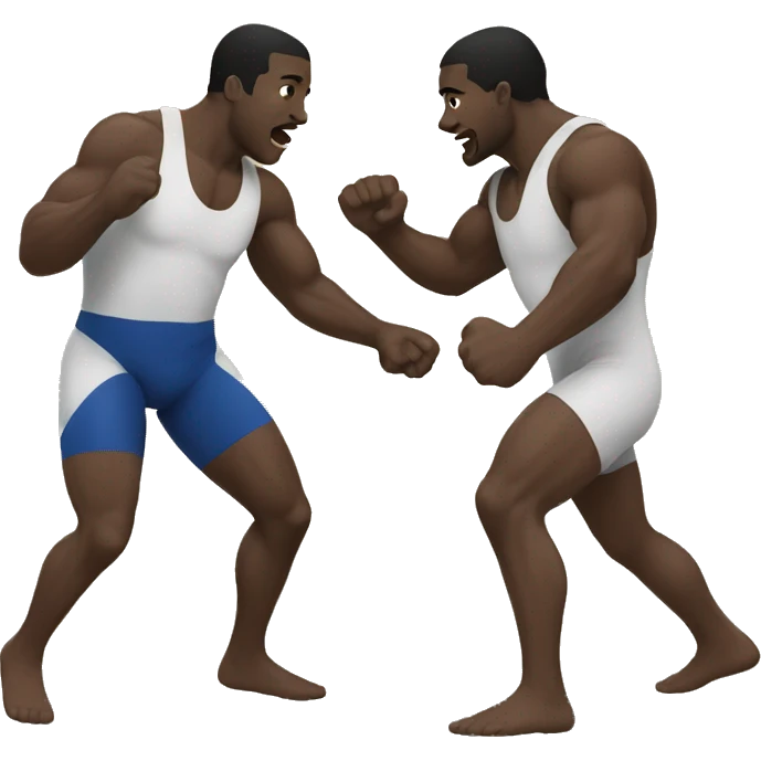 two  black men wrestling emoji