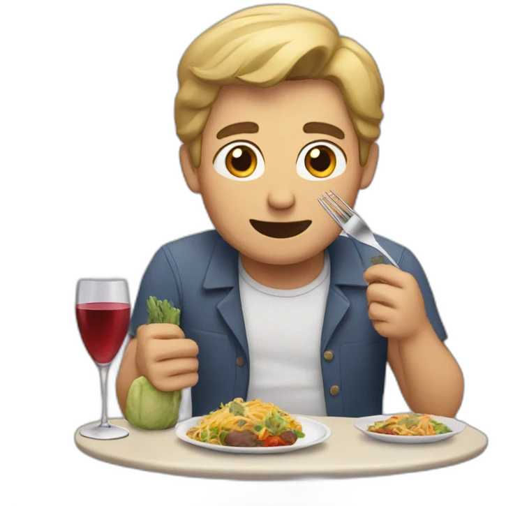 Man having dinner emoji