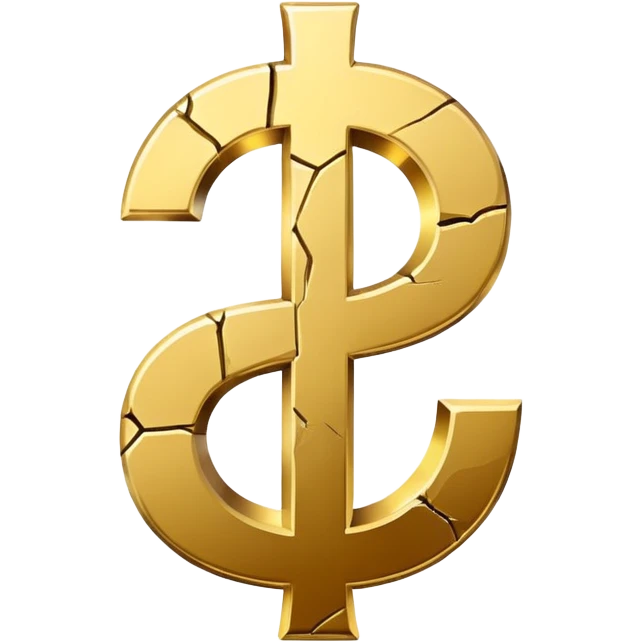 Give me the money sign emoji "💲" with a vertical crack in the middle emoji