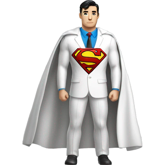 White suit superman with chest letter U emoji