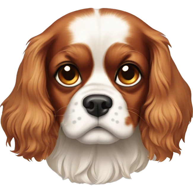 Cavalier King Charles spaniel with a spot on his forehead emoji