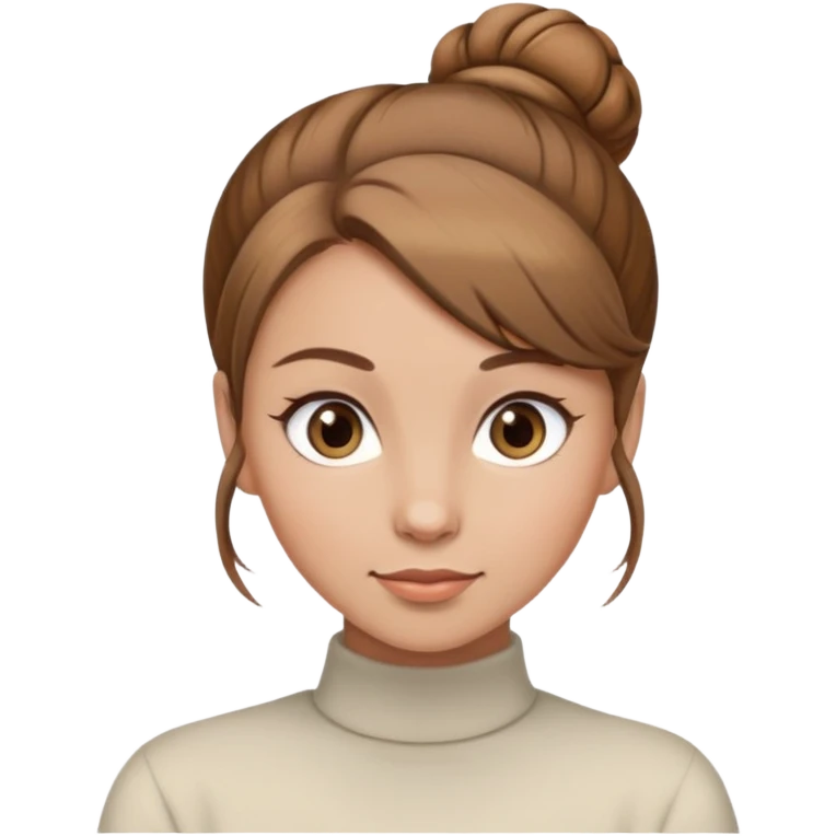 Female light brown hair light brown eyes hair in a bun  emoji