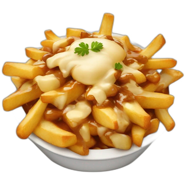 poutine qui mange un triple burgeur emoji