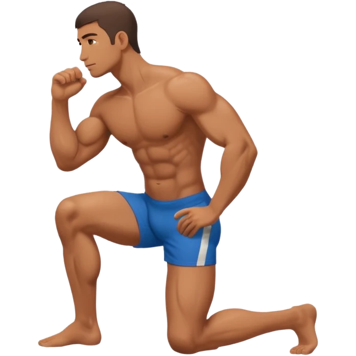 naked man kneeling side view no clothes emoji