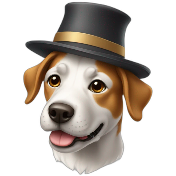a dog with hat emoji