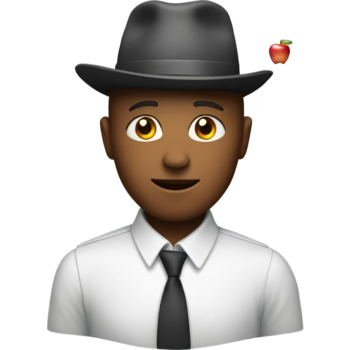 human in hat with apple  emoji