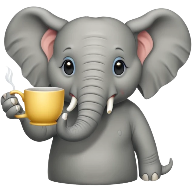 elephant with tea cup emoji