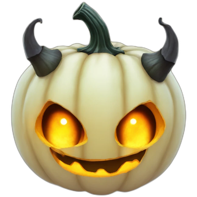 Yellowfire pumpkin head with demon eyes emoji