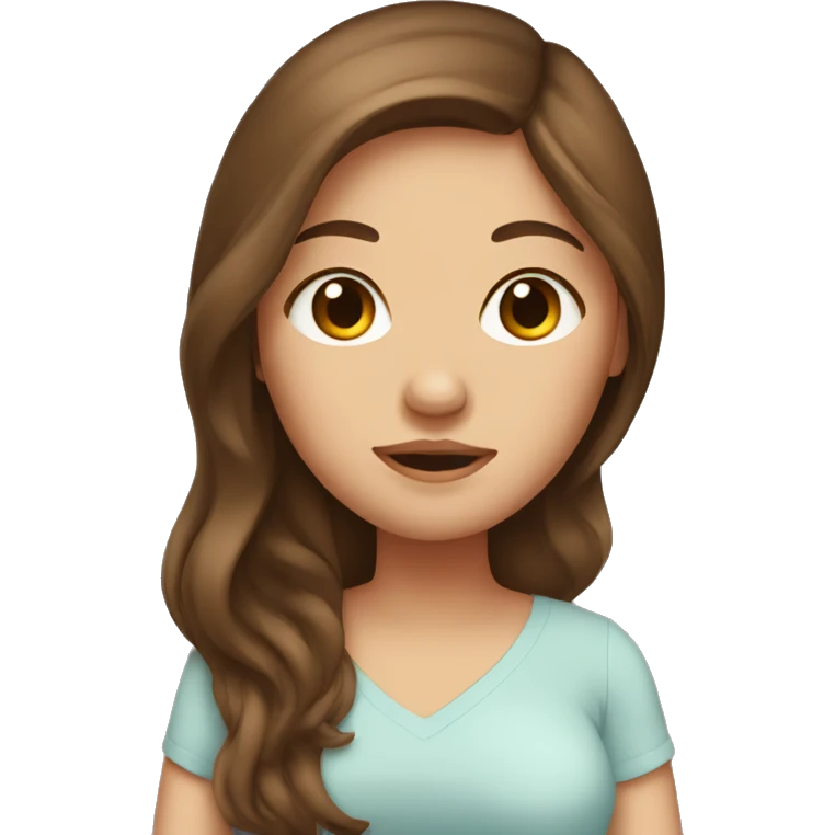 pregnant girl with long brown hair emoji