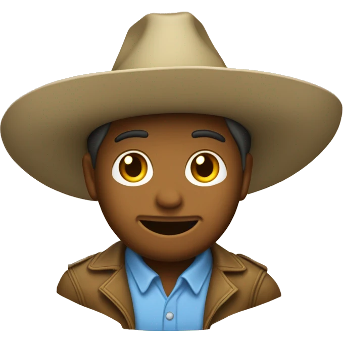 Un Explorador son sombrero con cara de sorpresa emoji