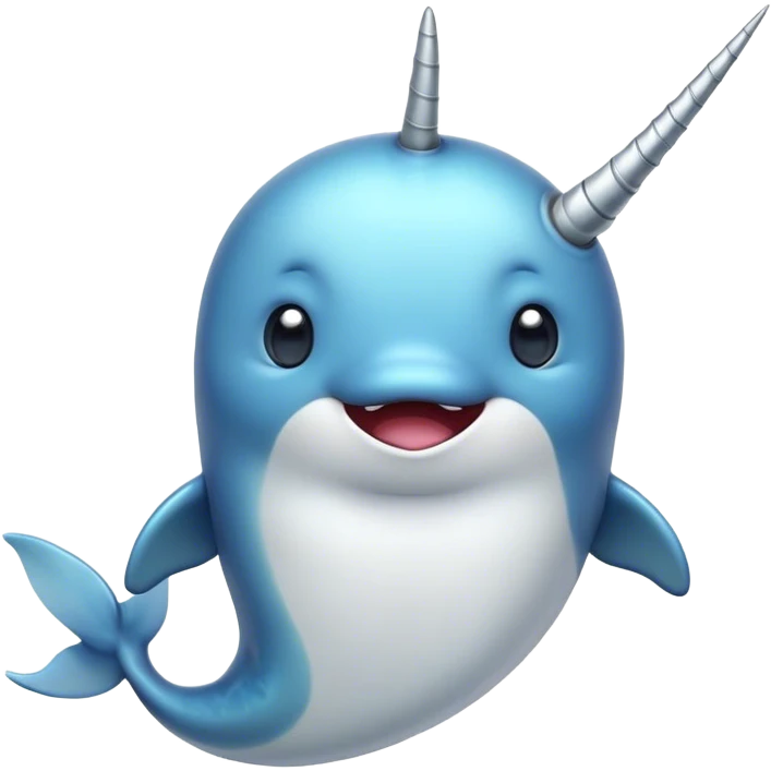 Cinematic Comical Narwhal Portrait Emoji, Head tilted dramatically with an exaggeratedly shocked expression, featuring a streamlined body with a prominently spiraled tusk and wide, comically expressive eyes brimming with disbelief, Simplified yet hilariously expressive features, highly detailed, glowing with a slightly sassy glow, high shine, dramatic yet playful, stylized with an air of quirky oceanic attitude, bright and endearing, soft glowing outline, capturing the essence of a meme-worthy narwhal that appears ready to side-eye its way into internet fame instantly! emoji
