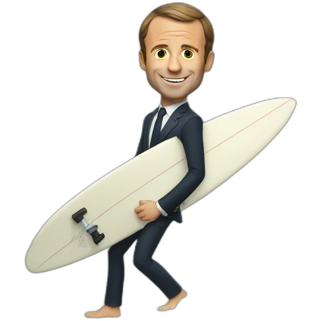 Macron qui fait du surf emoji