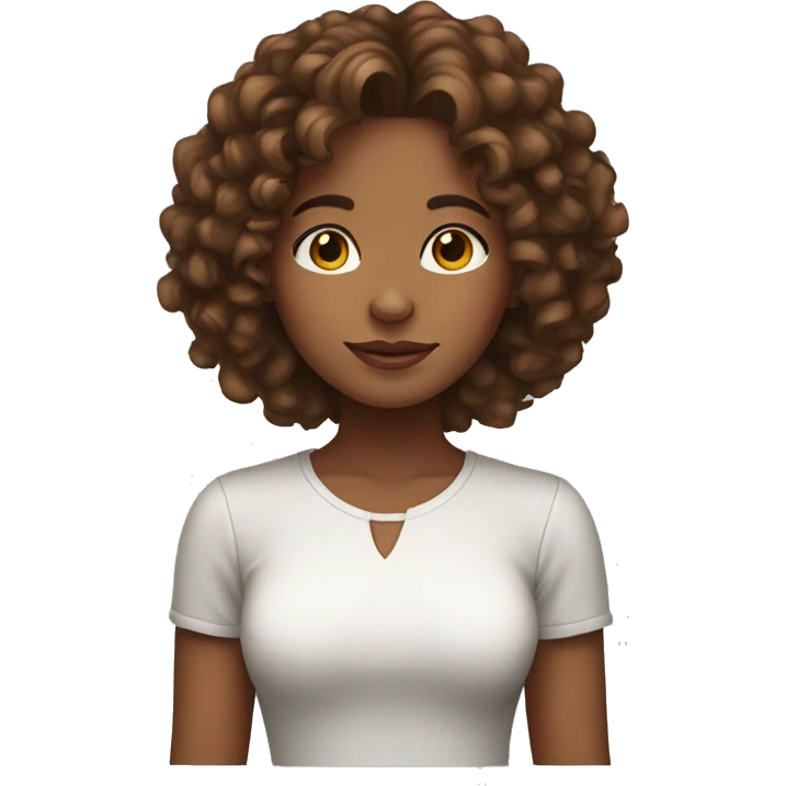 girl with medium brown skin and brown curly hair emoji