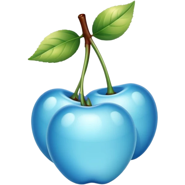 Shiny light blue cherries emoji