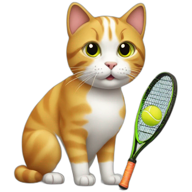Cat on the back playing with tennis ball emoji