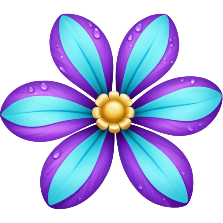 glitter purple and cian flower emoji