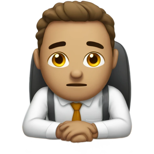 Tired worker at desk  emoji