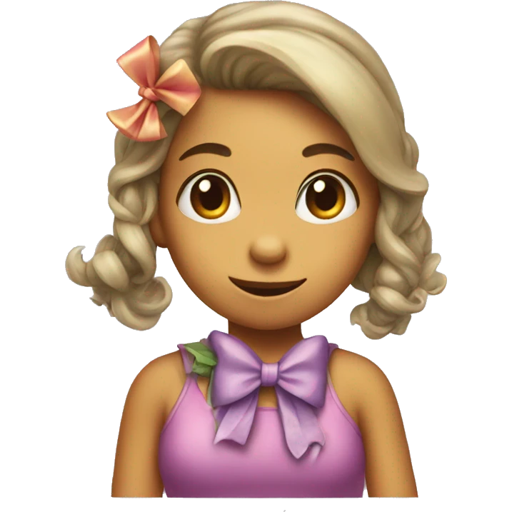 girl dinosaur with bow emoji