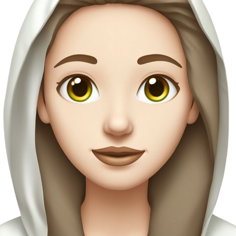 White girl with Brown hair and blue eyes wears a Green colored skincare clay textured mask and puts on cucumbers around her eyes while She relaxes in her white Robe emoji