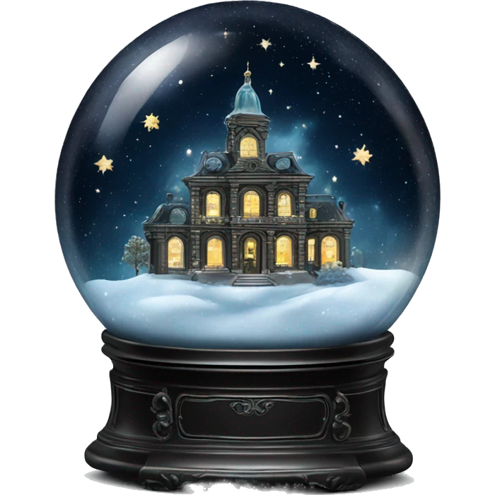 vintage black rococo night sky snow globe emoji