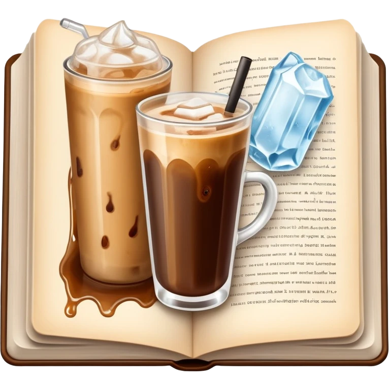 Open book and ice coffee  emoji