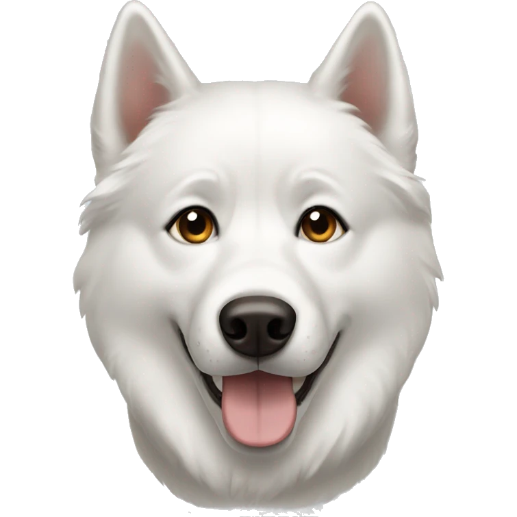White husky dog with brown eyes  emoji