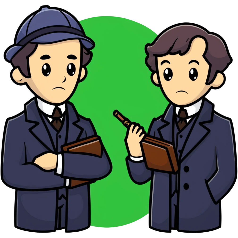 Sherlock and Watson solving a mystery together emoji