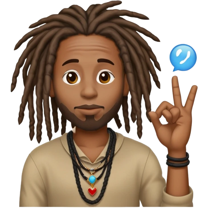 Black man blowing kiss with dreads no beard  emoji