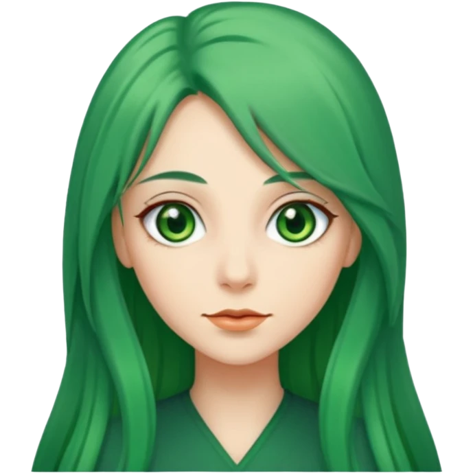long green haired fantastic woman emoji