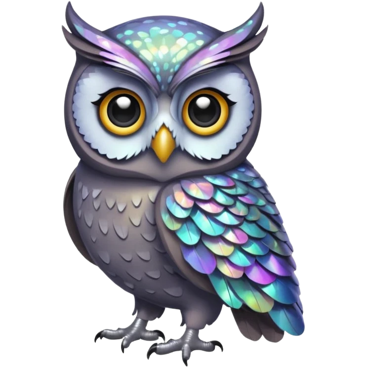owl glitter gray emoji