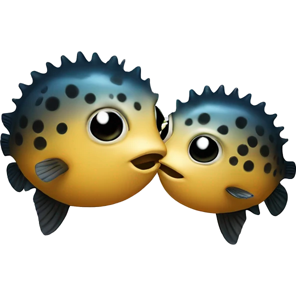 Kissing a blowfish  emoji